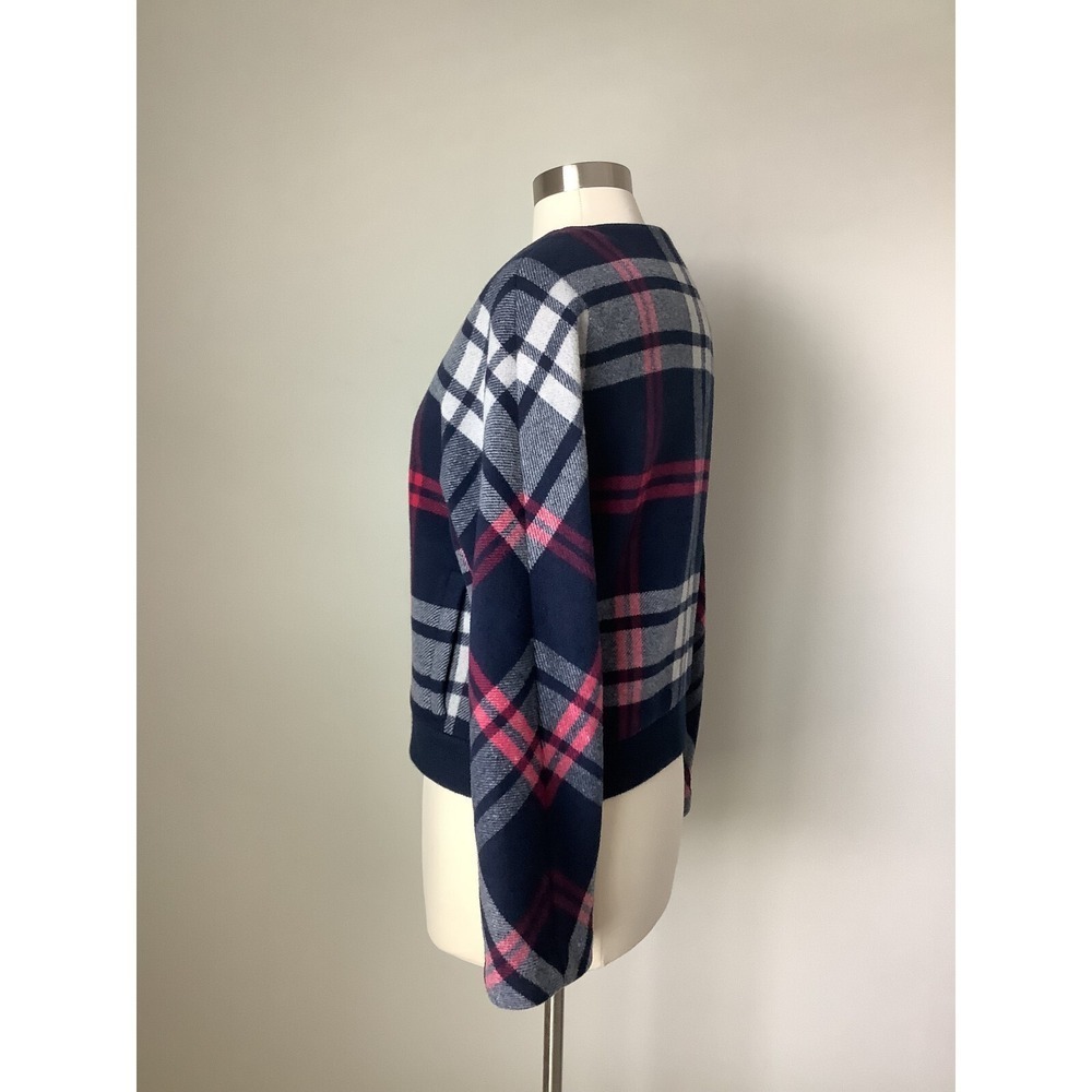 J.Crew Women Jacket Blue Plaid Wool Bomber Jacket Size Medium MSRP $148 - Picture 10 of 15